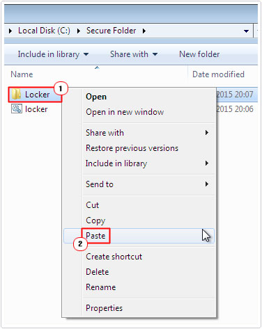 cut and paste files to Locker folder