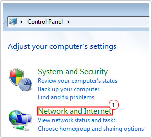 Control Panel -> Network and Internet