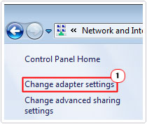 Network sharing center -> Change Adapter Settings