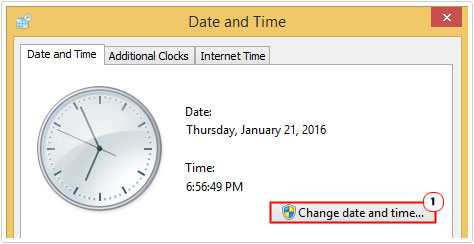 Date and time -> change date and time