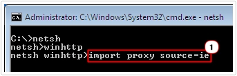 winhttp -> import proxy source=ie