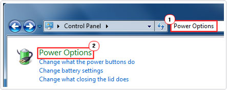 open power options in control panel