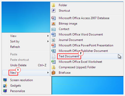 open new document in desktop