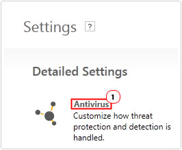 settings -> antivirus