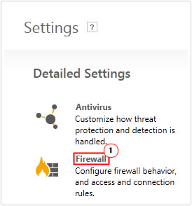 settings -> firewall