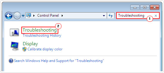 control panel -> search troubleshooting