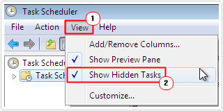 view -> Show Hidden Tasks