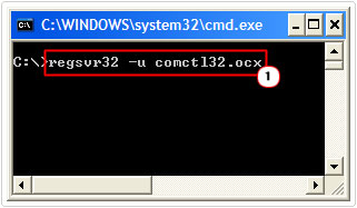 cmd -> type regsvr32 -u comctl32.ocx -> enter key