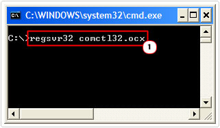 cmd -> type regsvr32 Comctl32.ocx -> enter key