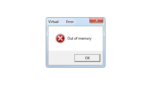 Out of memory error Windows 10