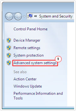 systems -> advanced system settings