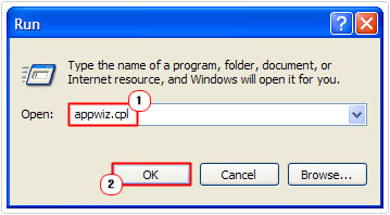 open add or remove programs from run command box