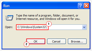 run -> C:\Windows\System32\ -> ok