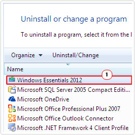 uninstall a program -> windows live -> uninstall