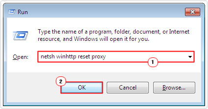 run -> netsh winhttp reset proxy -> ok