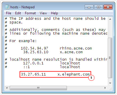 hosts file -> delete entry