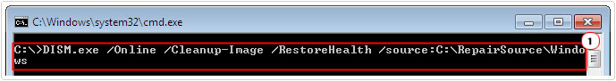 run restorehealth using install media