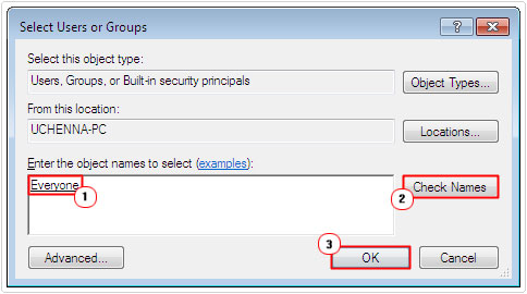 everyone -> check name -> ok