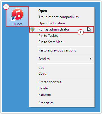 desktop icon -> run as administrator