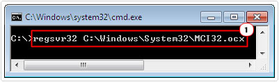 open command prompt and re-register MCI32.OCX file