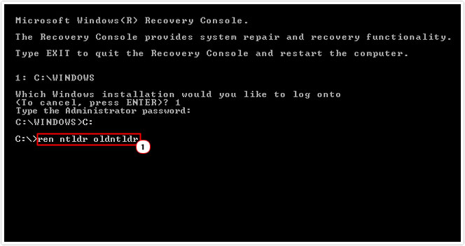 change ntldr file to oldntldr