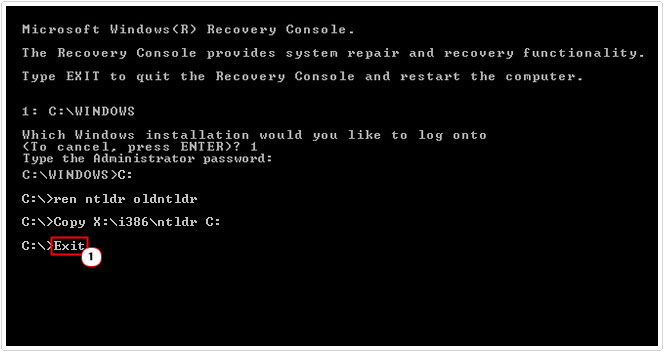 recovery console -> exit after fixing Error 0x00000079