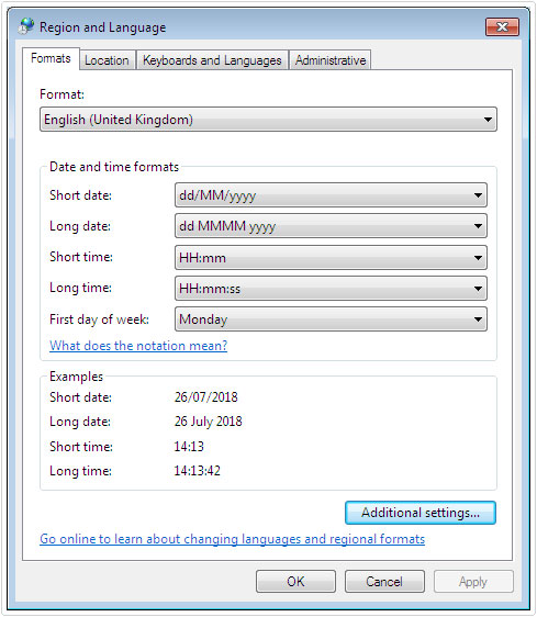 Region and Language -> configure -> ok to fix Runtime Error 217
