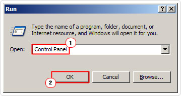 control panel run command