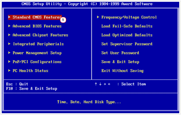 bios -> cmos settings to fix Error 0x0000000A