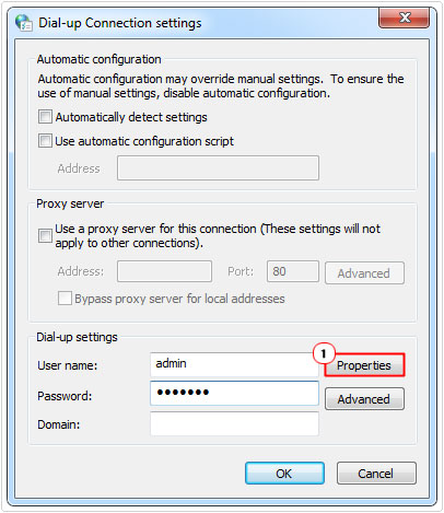 connection settings -> properties