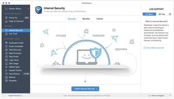 front screen to mackeeper