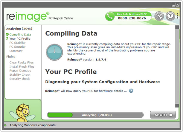 reimage download -> install -> hardware check