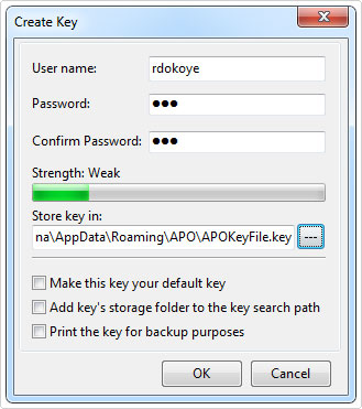 creating a key in apo encryption