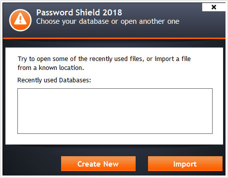 password shield -> create database