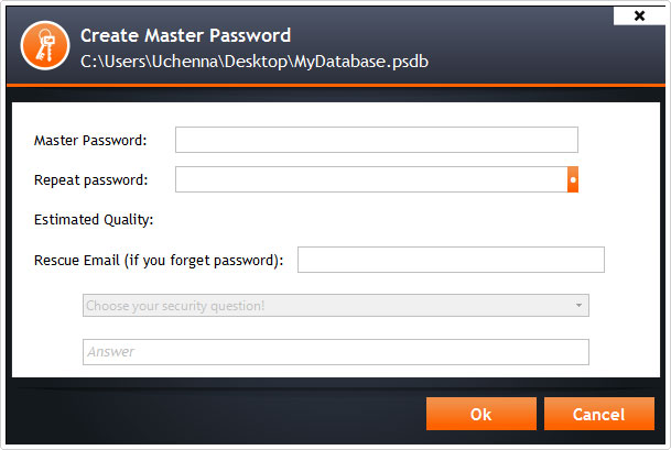 password shield -> master password