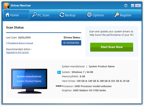 main screen to driver reviver review