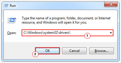 run command -> C:\Windows\system32\drivers\ -> ok