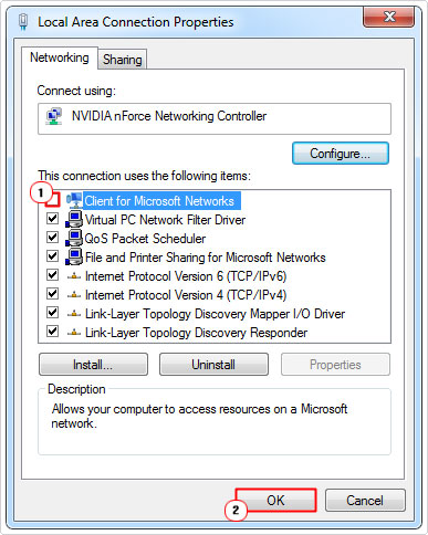 nforce networking controller windows 10 no network access
