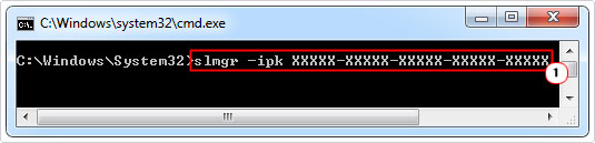 run slmgr –ipk command to register OS