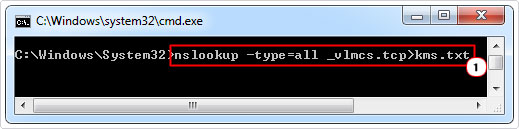 run nslookup command to configure host server