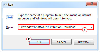 open SoftwareDistribution\Download folder