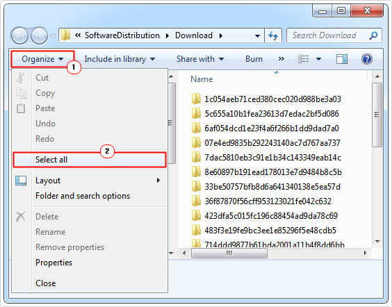 select all folders in download folder