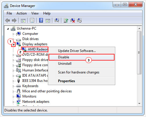 disable device in device manager