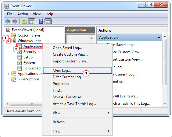 clear log in event viewer