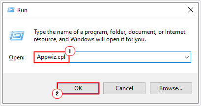 open add/remove programs using run box
