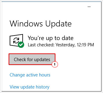 click on check for updates from windows update screen