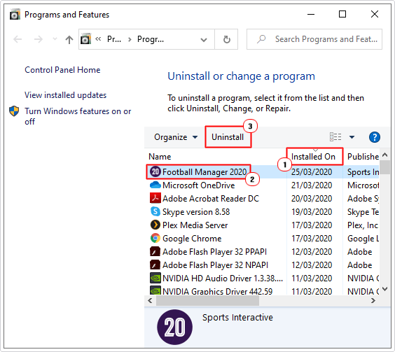 uninstall recently install program(s) using add/remove programs