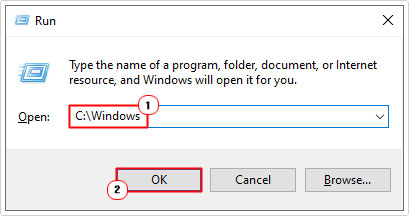 open windows directory using run box