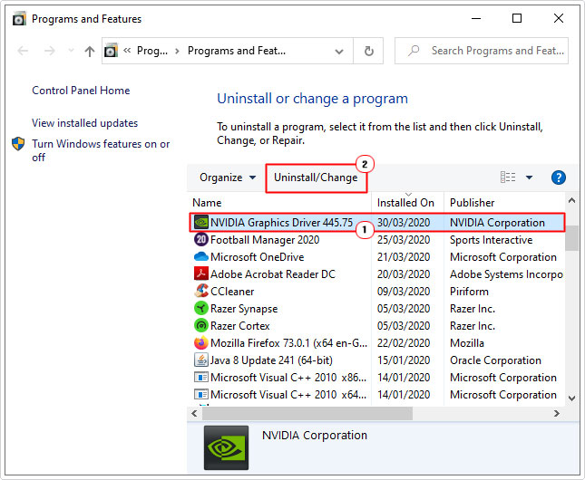 how do i uninstall nvidia drivers without card