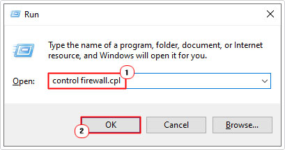 open firewall options using run box